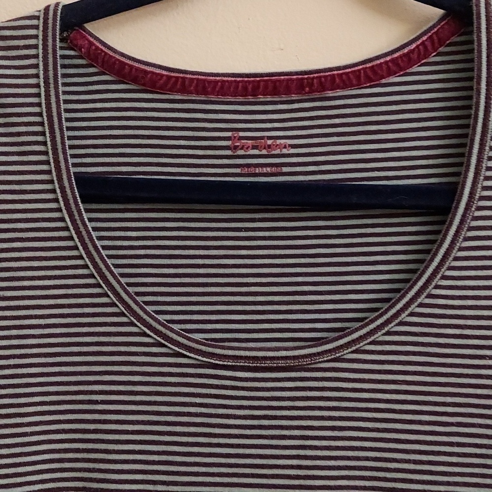 BODEN Striped Long Sleeve Round Scoop Neck Pullover Top - Picture 3 of 10